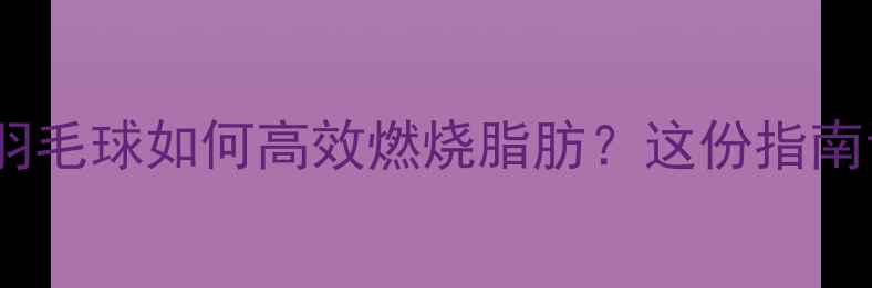 图片 减肥最佳搭档！打羽毛球如何高效燃烧脂肪？这份指南让你一个月瘦10斤2