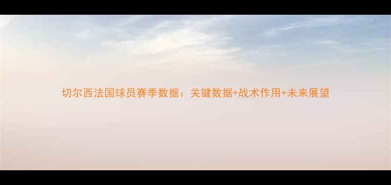 图片 切尔西法国球员赛季数据：关键数据+战术作用+未来展望
