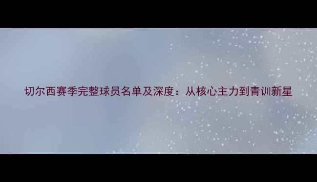 图片 切尔西赛季完整球员名单及深度：从核心主力到青训新星