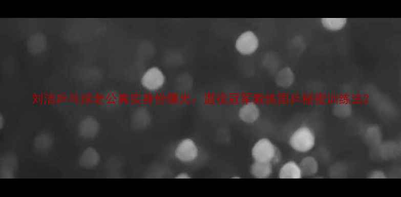 图片 刘洁乒乓球老公真实身份曝光：退役冠军教练国乒秘密训练法2