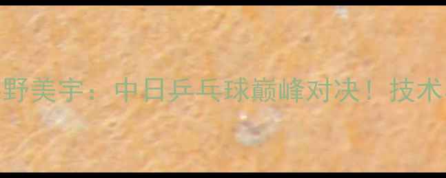 图片 刘诗雯VS平野美宇：中日乒乓球巅峰对决！技术与未来展望