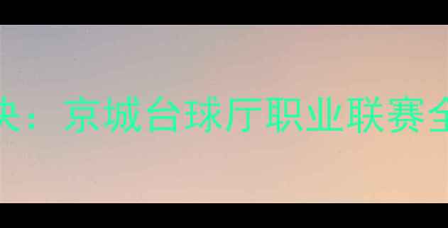 图片 北京台球巅峰对决：京城台球厅职业联赛全纪录与赛事启示