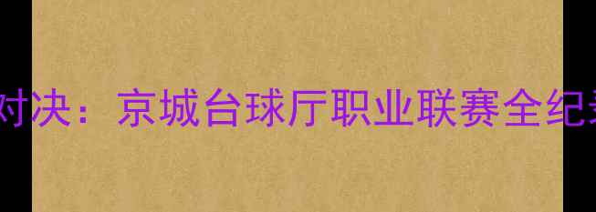 图片 北京台球巅峰对决：京城台球厅职业联赛全纪录与赛事启示2