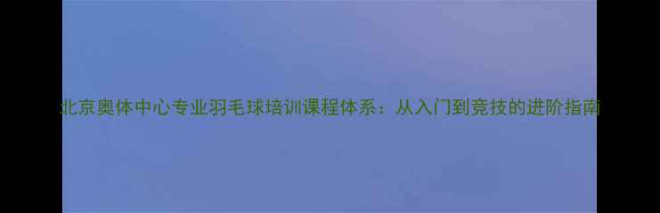 图片 北京奥体中心专业羽毛球培训课程体系：从入门到竞技的进阶指南