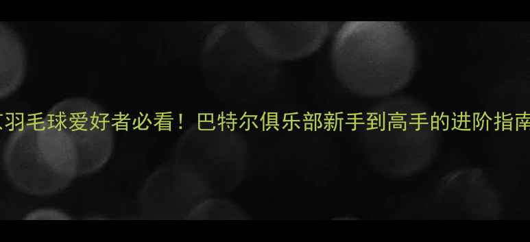 图片 北京羽毛球爱好者必看！巴特尔俱乐部新手到高手的进阶指南✨2