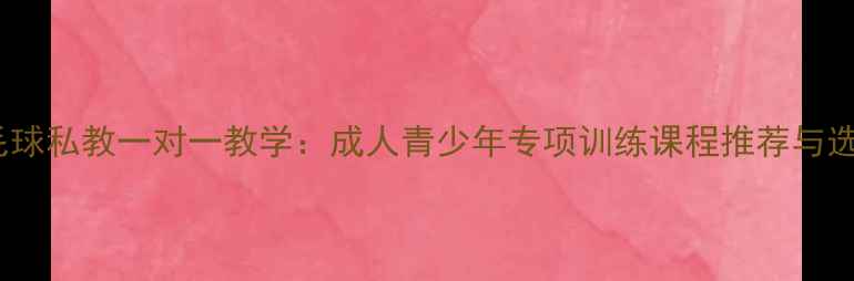 图片 北京羽毛球私教一对一教学：成人青少年专项训练课程推荐与选择指南1