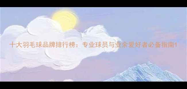 图片 十大羽毛球品牌排行榜：专业球员与业余爱好者必备指南1