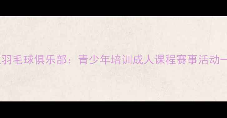 图片 南京江宁区专业羽毛球俱乐部：青少年培训成人课程赛事活动一站式服务平台2