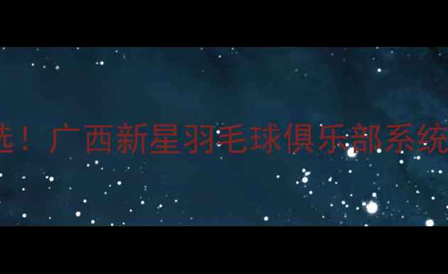 图片 南宁青秀区羽毛球培训首选！广西新星羽毛球俱乐部系统课程助力青少年成长指南1