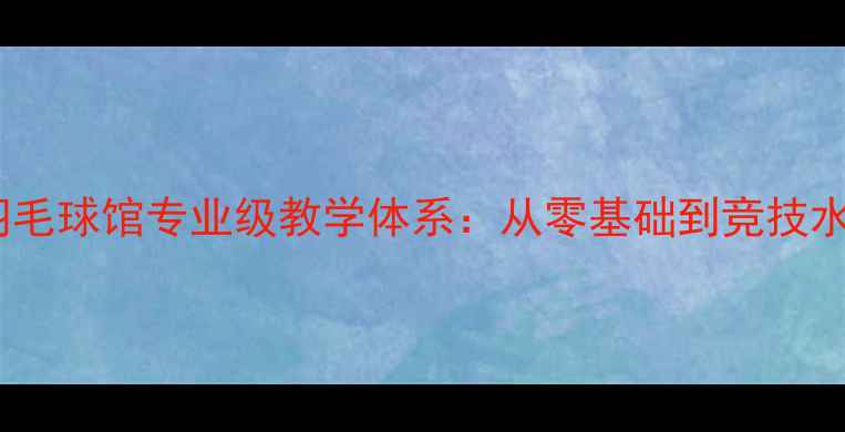 图片 受体北面羽毛球馆专业级教学体系：从零基础到竞技水平全攻略2