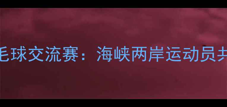 图片 台北印尼羽毛球交流赛：海峡两岸运动员共话羽球未来