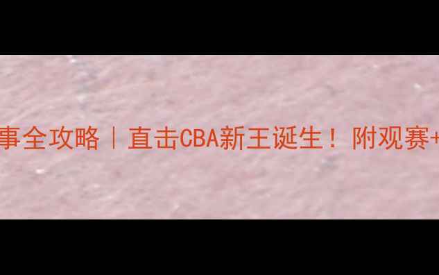 图片 合肥站男篮赛事全攻略｜直击CBA新王诞生！附观赛+旅行双线指南