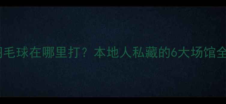 图片 吉安羽毛球在哪里打？本地人私藏的6大场馆全攻略1
