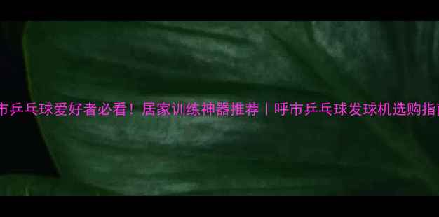 图片 呼市乒乓球爱好者必看！居家训练神器推荐｜呼市乒乓球发球机选购指南2