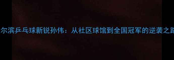 图片 哈尔滨乒乓球新锐孙伟：从社区球馆到全国冠军的逆袭之路2