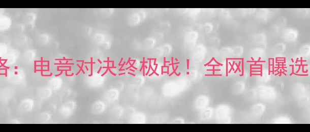 图片 哈里森vs查洛：电竞对决终极战！全网首曝选手背景+战术