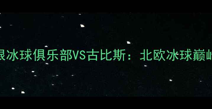 图片 哥本哈根冰球俱乐部VS古比斯：北欧冰球巅峰对决全
