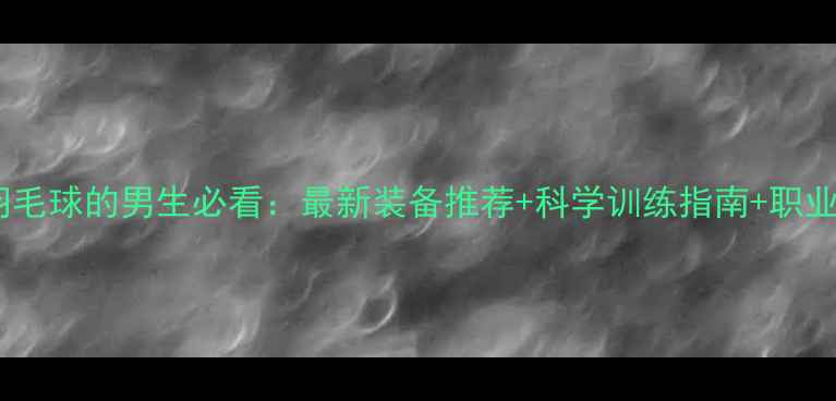 图片 喜欢羽毛球的男生必看：最新装备推荐+科学训练指南+职业赛事2