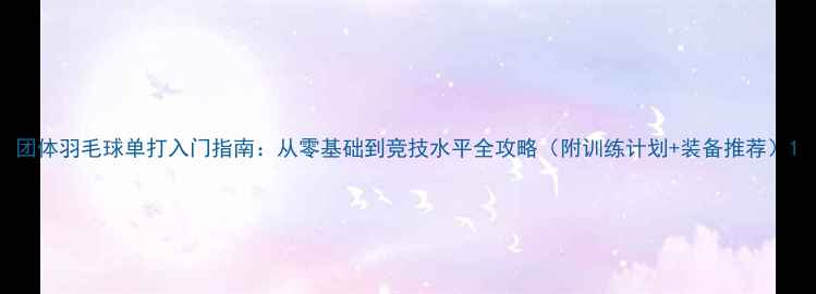 图片 团体羽毛球单打入门指南：从零基础到竞技水平全攻略（附训练计划+装备推荐）1