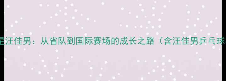 图片 国乒新星汪佳男：从省队到国际赛场的成长之路（含汪佳男乒乓球核心）2