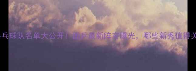 图片 国家乒乓球队名单大公开！国乒最新阵容曝光，哪些新秀值得关注？2