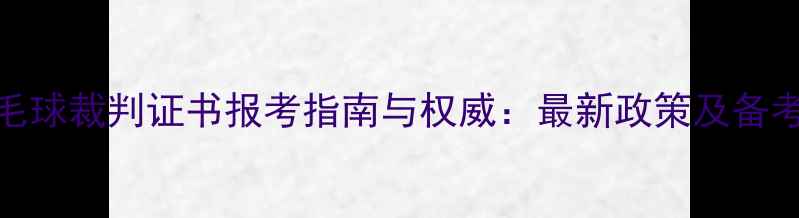 图片 国家羽毛球裁判证书报考指南与权威：最新政策及备考全攻略