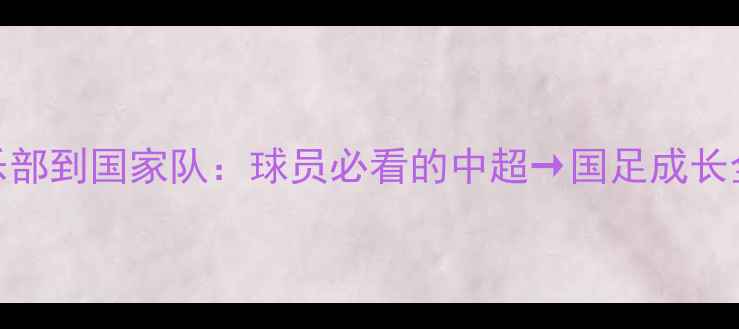 图片 国家队青训从俱乐部到国家队：球员必看的中超→国足成长全攻略🏃♂️🇨🇳