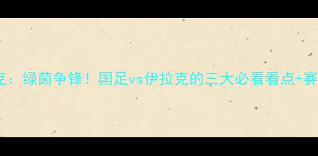 图片 国足vs伊拉克：绿茵争锋！国足vs伊拉克的三大必看看点+赛前深度预测2