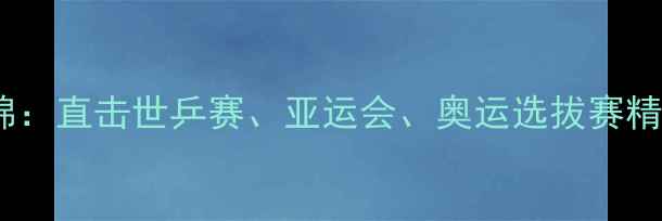 图片 国际乒乓球赛事集锦：直击世乒赛、亚运会、奥运选拔赛精彩瞬间与未来展望1