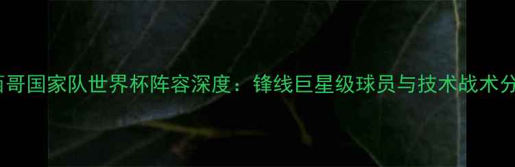 图片 墨西哥国家队世界杯阵容深度：锋线巨星级球员与技术战术分析2