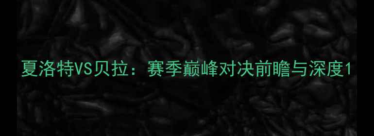 图片 夏洛特VS贝拉：赛季巅峰对决前瞻与深度1