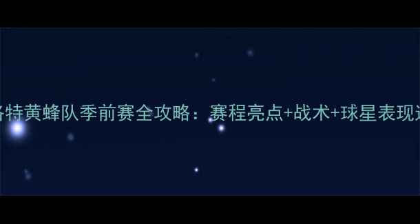 图片 夏洛特黄蜂队季前赛全攻略：赛程亮点+战术+球星表现追踪