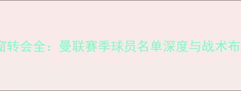 图片 夏窗转会全：曼联赛季球员名单深度与战术布局1