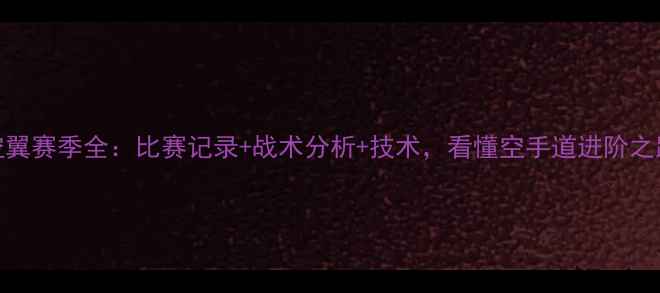 图片 大空翼赛季全：比赛记录+战术分析+技术，看懂空手道进阶之路！