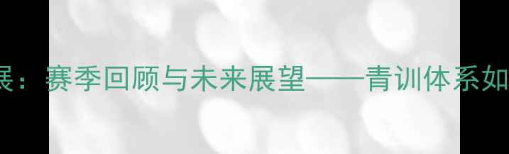 图片 大连一方U19青训成果展：赛季回顾与未来展望——青训体系如何助力中超新势力崛起