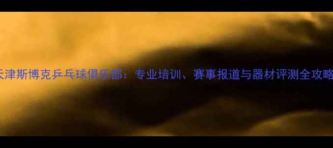 图片 天津斯博克乒乓球俱乐部：专业培训、赛事报道与器材评测全攻略1