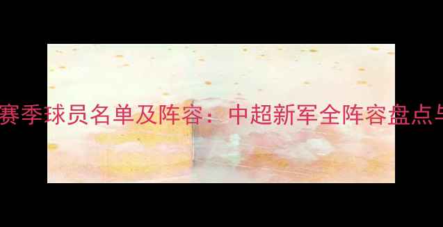 图片 天津立飞足球队赛季球员名单及阵容：中超新军全阵容盘点与战术布局分析2