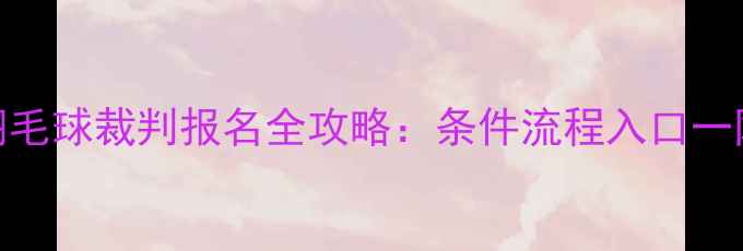 图片 天津羽毛球裁判报名全攻略：条件流程入口一网打尽