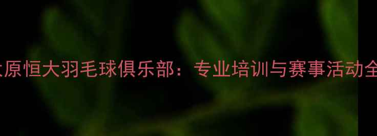 图片 太原恒大羽毛球俱乐部：专业培训与赛事活动全2