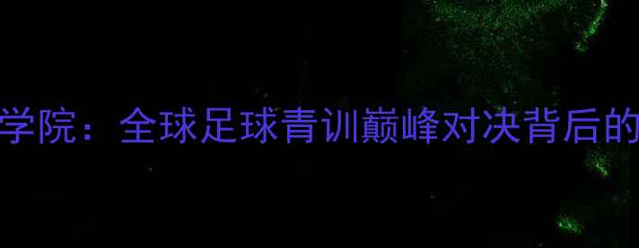 图片 奥尔多青训VS门德斯学院：全球足球青训巅峰对决背后的战术革命与商业博弈