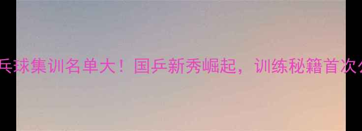 图片 奥运乒乓球集训名单大！国乒新秀崛起，训练秘籍首次公开🏆2