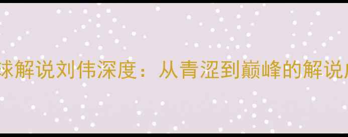 图片 女子乒乓球解说刘伟深度：从青涩到巅峰的解说成长之路1
