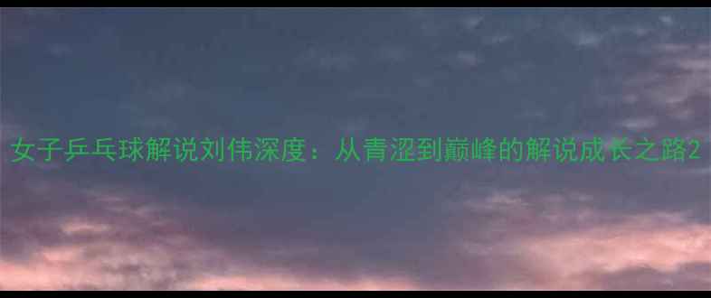 图片 女子乒乓球解说刘伟深度：从青涩到巅峰的解说成长之路2