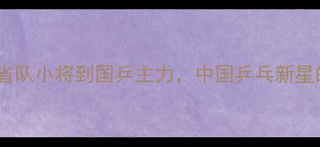图片 孙颖莎：从省队小将到国乒主力，中国乒乓新星的成长密码2