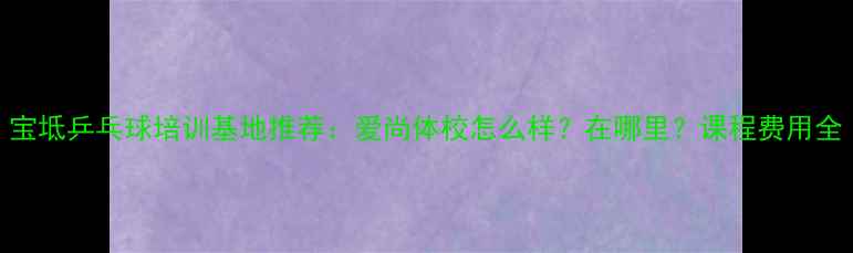 图片 宝坻乒乓球培训基地推荐：爱尚体校怎么样？在哪里？课程费用全