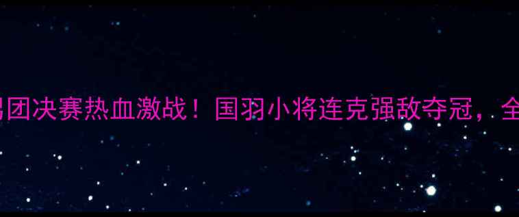 图片 宝鸡羽毛球男团决赛热血激战！国羽小将连克强敌夺冠，全程高能回顾2