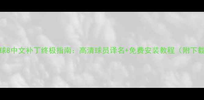 图片 实况足球8中文补丁终极指南：高清球员译名+免费安装教程（附下载链接）
