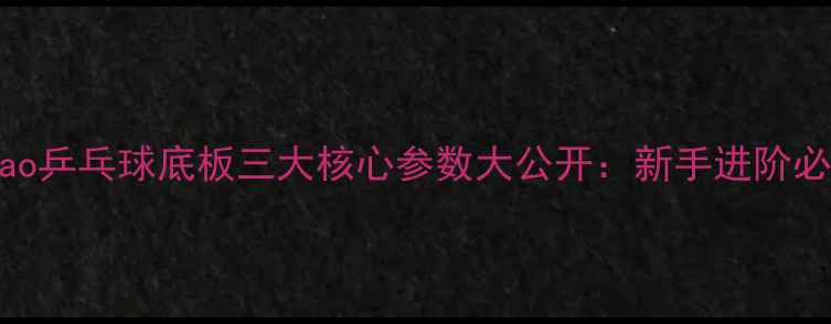 图片 实测！Goiabao乒乓球底板三大核心参数大公开：新手进阶必看选购指南1