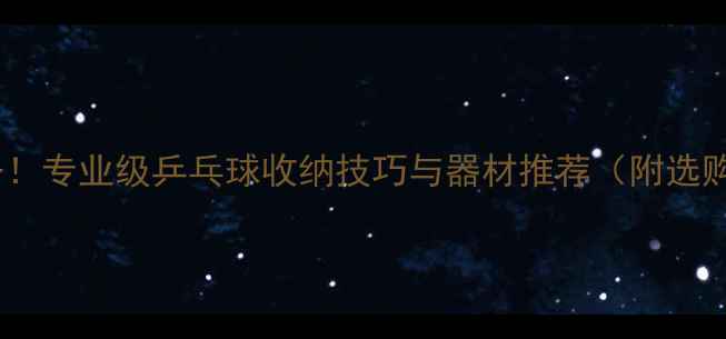 图片 家庭必备！专业级乒乓球收纳技巧与器材推荐（附选购指南）2