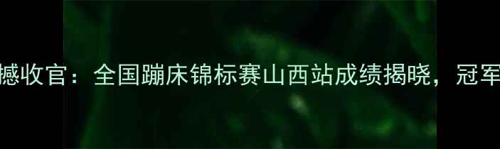 图片 山西蹦床联赛震撼收官：全国蹦床锦标赛山西站成绩揭晓，冠军选手创三项纪录